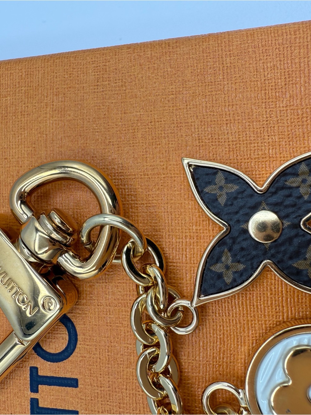Louis Vuitton Gold-Tone Monogram Charm Key Holder - Multi Color - Picture 3 of 5